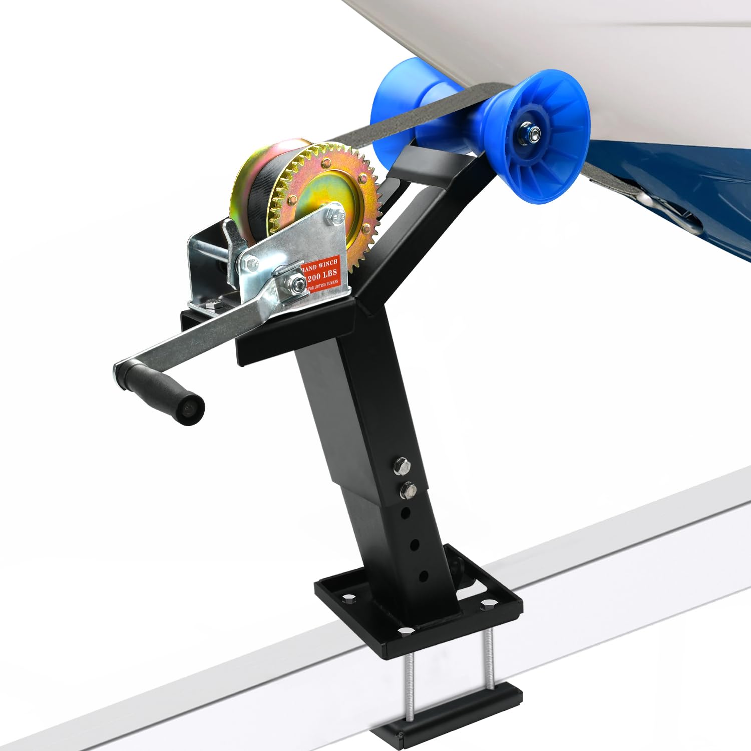 Up & Down - Verricello regolabile per rimorchio per barca, con argano da traino da 544,3 kg, supporto per verricello per barca da 7,6 cm a 10,2 cm di larghezza x 10,2 cm di altezza, supporto