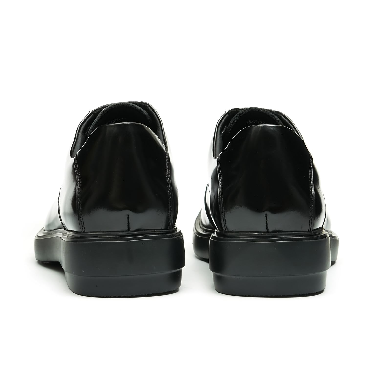 Générique Derbys Confortables Semelle Epaisse Bout Carré pour Hommes Chaussures à Lacets Décontractées en Cuir Véritable Chaussures Habillées Formelles Affaires
