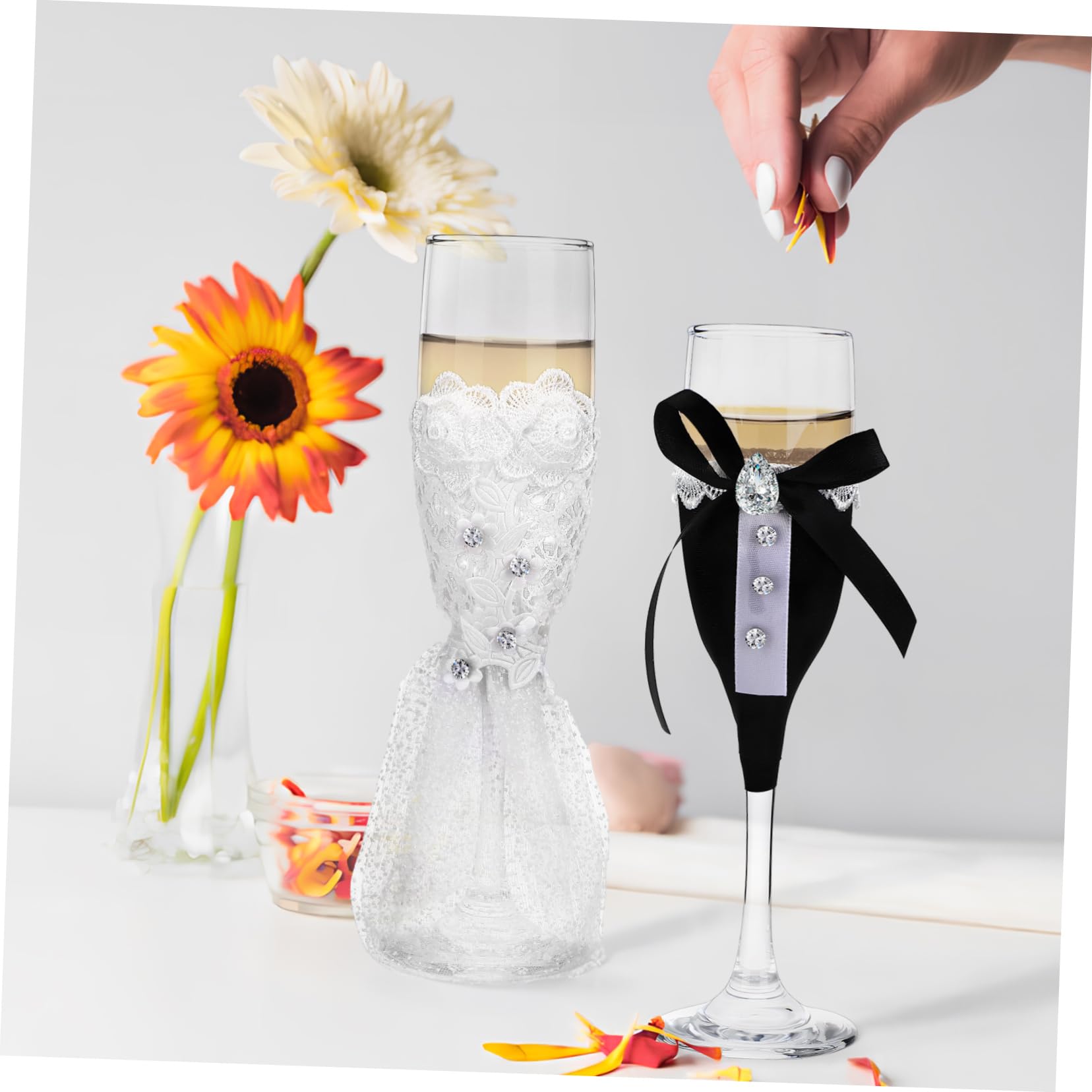 1juego Copas De Para Boda Flutas Para Novios Copas De Elegantes Para Celebraciones y Compromisos Set De Diseño Temático De Boda