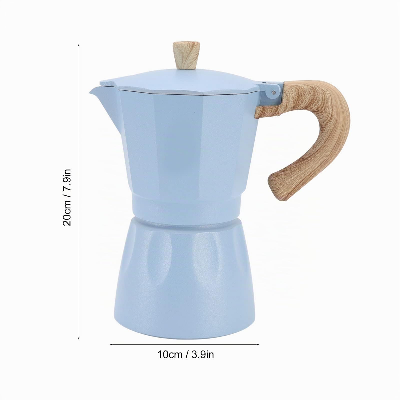 Cafetera Moka - 300ml 6 Tazas Aleación de Aluminio Moka Cafetera Italiana para Estufa, Moka Pot Cafetera para el hogar Café Oficina Camping Picnic