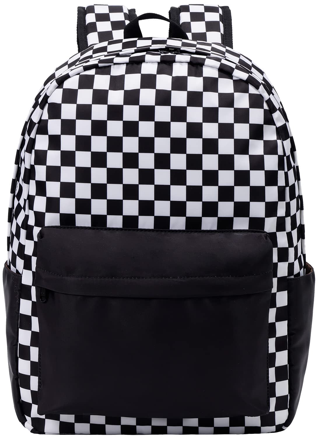 UREYMX Checkered Backpack - School Backpack for Kids, Large Capacity, Waterproof, Lightweight, Black