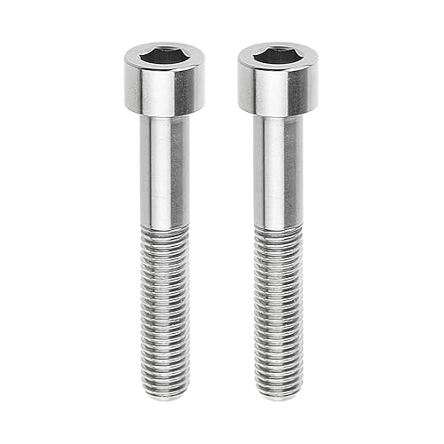 Wanyifa Titanium M7x40 - Tornillos Allen de cabeza hueca hexagonal de 1.693 in, 0.039 in, 2 unidades (titanio, M7 x 1.693 in)