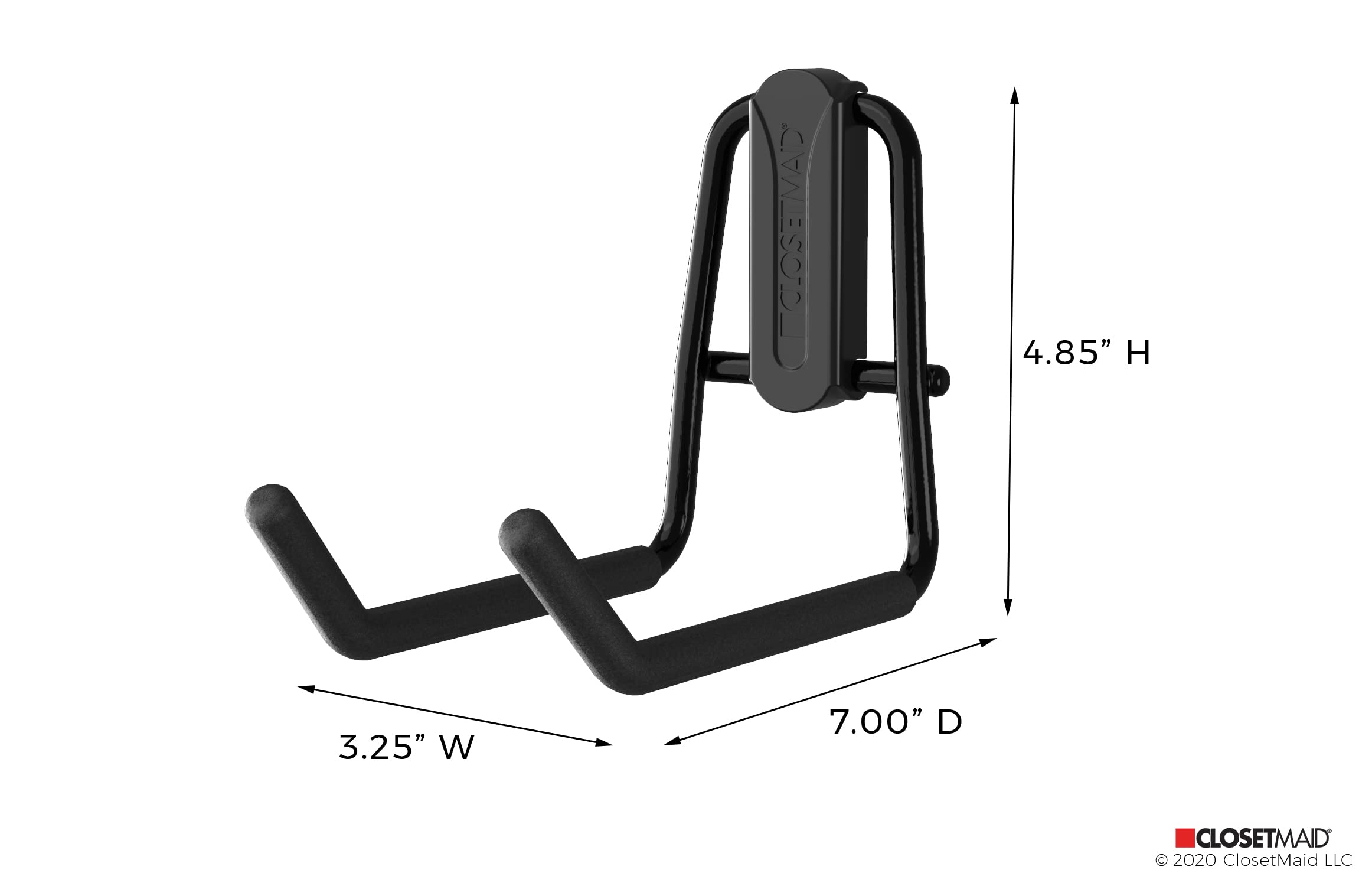 ClosetMaid MaxLoad - Paquete de 3 ganchos y perchas de garaje para montaje en pared, almacenamiento resistente para herramientas de mango largo, cables, mangueras, palas, rastrillos, escobas, color