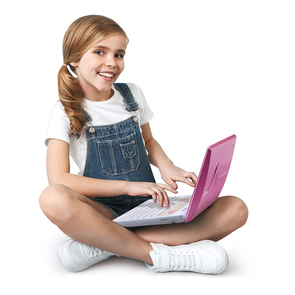 VTech - Genio Max, Mon Premier Vrai Ordi Rose Métal, Ordinateur Enfant avec Écran Couleur 7 Pouces, Souris, 60 Activités et Jeux Éducatifs, Cadeau Enfant de 5 Ans à 12 Ans - Contenu en Français