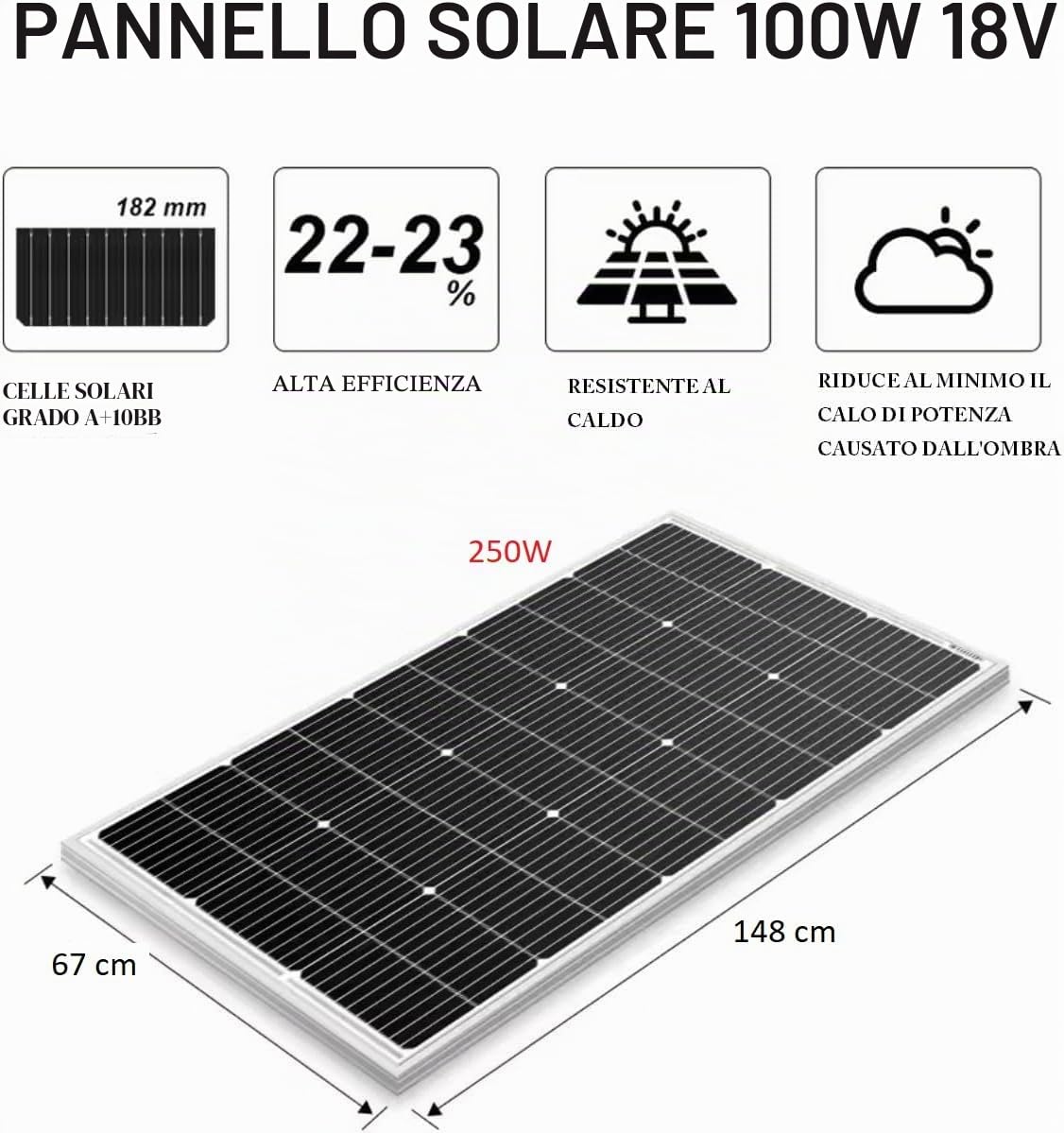 Kit Fotovoltaico Pannello Solare Mono .2x 250W Regolatore di Carica Solare da 30A,Inverter 3000w 12v Cavo Solare da 2.5M, per Camper, Roulotte,Chalet,Abitazione