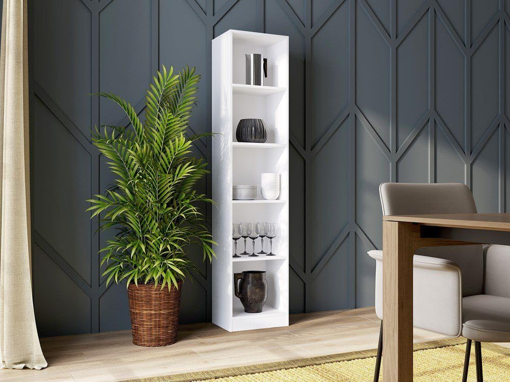 Bücherregal Vielseitiges, stilvolles Bücherschrank –Perfekt für Wohnzimmer & Büro (Weiss)