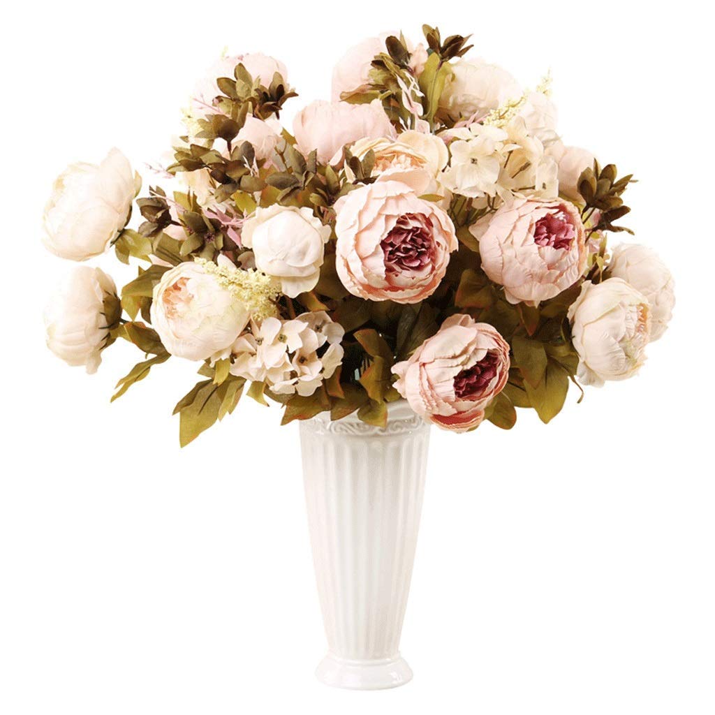 XDLEDMKIZ Fake Flower Artificial Flowers European Style Simulation Bouquets Home Decoration Wedding Bride Bouquets Living Room Bedroom Decoration Artificial Flowers