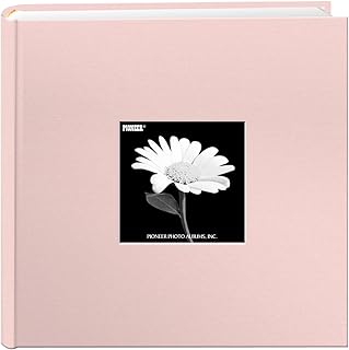 Pioneer Photo Albums Fabric Frame Cover Photo Album 200 Pockets Hold 4x6 Photos, Blush Pink