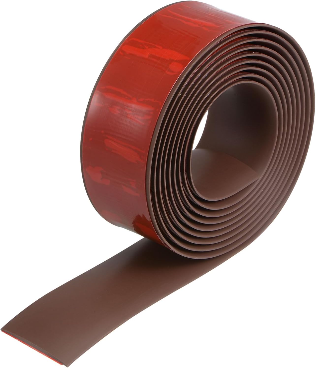 uxcell Floor Transition Strip Self Adhesive, 2" Wide PVC Laminate Floor Strip Door Flat Divider Strip for Laminate Doorway Width Less Than 1 Inch Coffee 9.84Ft