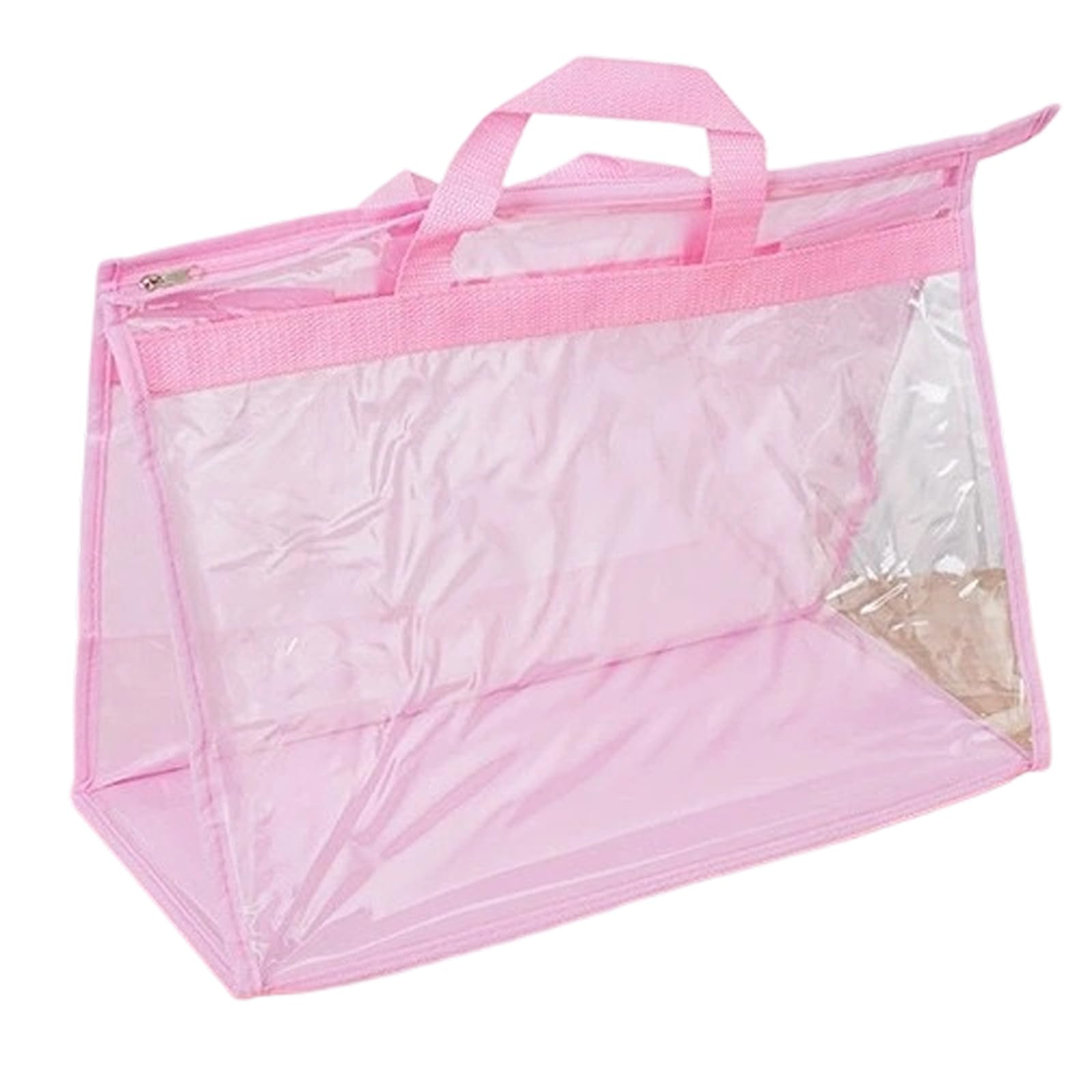 WAGHAVEN Travel Cosmetic Bag with Clear Window and Zippers Closure Purse Holder for Toiletries Makeup and Accessories Quick Access Purse Holder