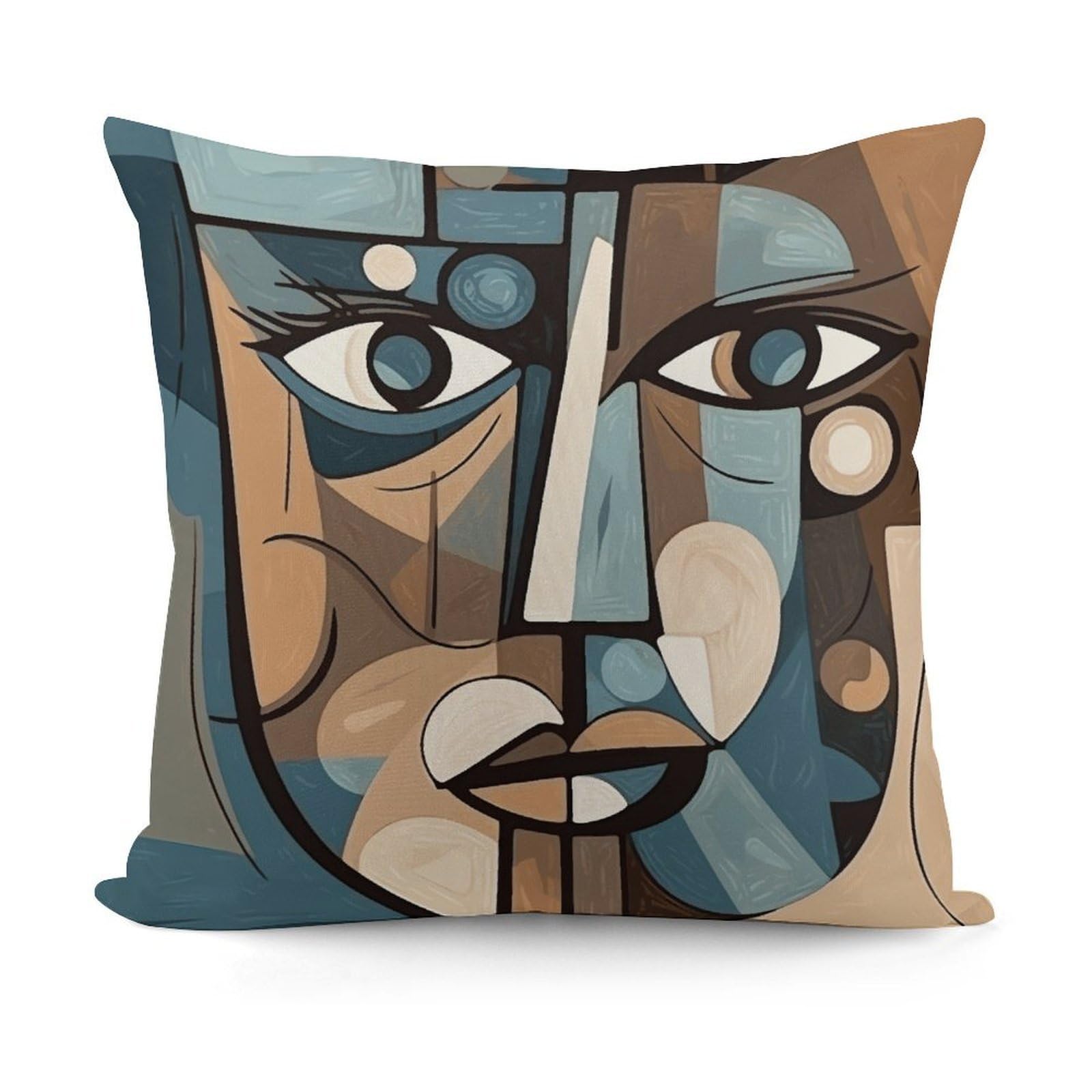 Adfgyerh Style Smiling Woman Drawing Decorative Pillow Covers, Throw Pillow Covers Soft For All Seasons, Pillowcases For Couch Living Room Sofa Bedroom 18X18 Inch