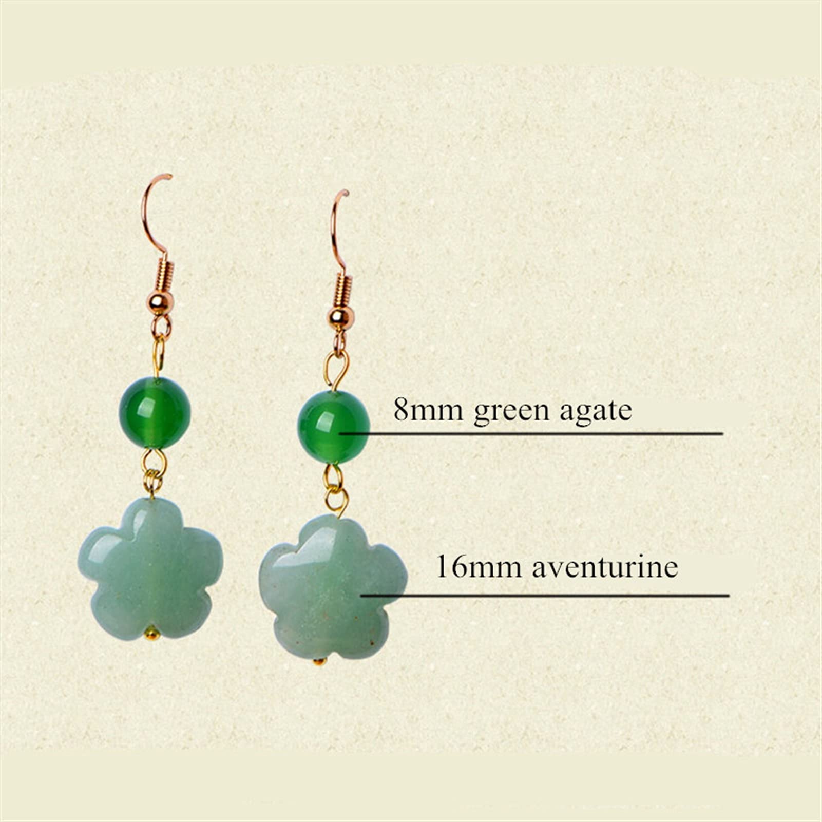 WXKAGF Orecchini Pendenti 1 Paio Orecchini con Fiori di avventurina Orecchini Etnici da Donna Gioielli di Moda Accessori per Feste Orecchini Femminili Regali Regalo