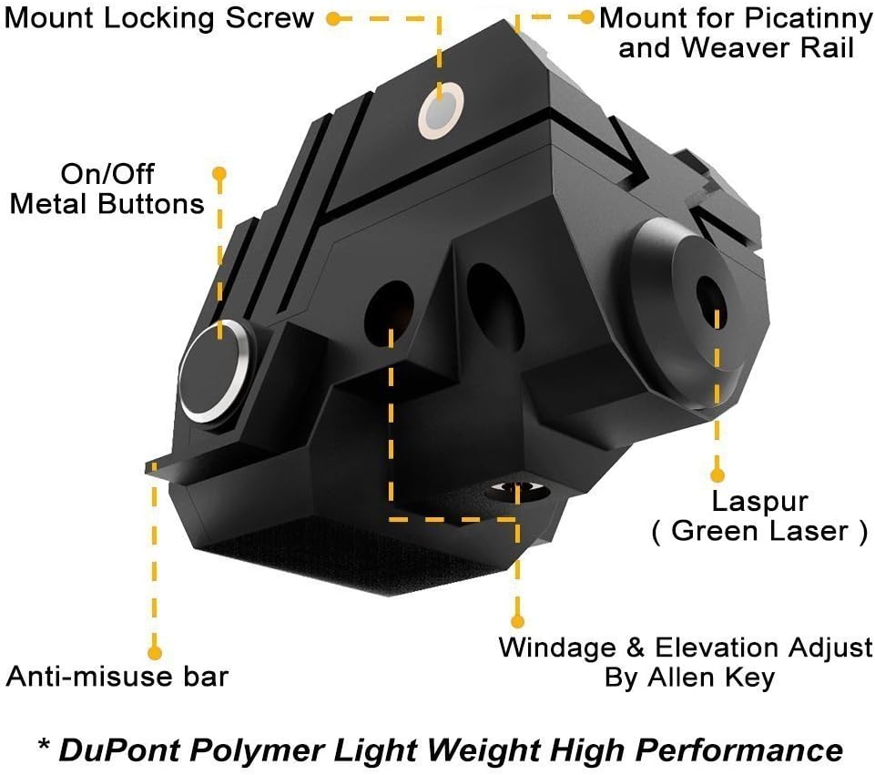 Ade Universal Rechargeable RED Laser Sight for Sub-Compact Handgun Pistols