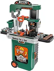 Replay Kids Bancada Maleta de Ferramentas Infantil Completa 3 em 1 Deluxe Tools Oficina de Brinquedo Com Vários Acessórios Multicolorido