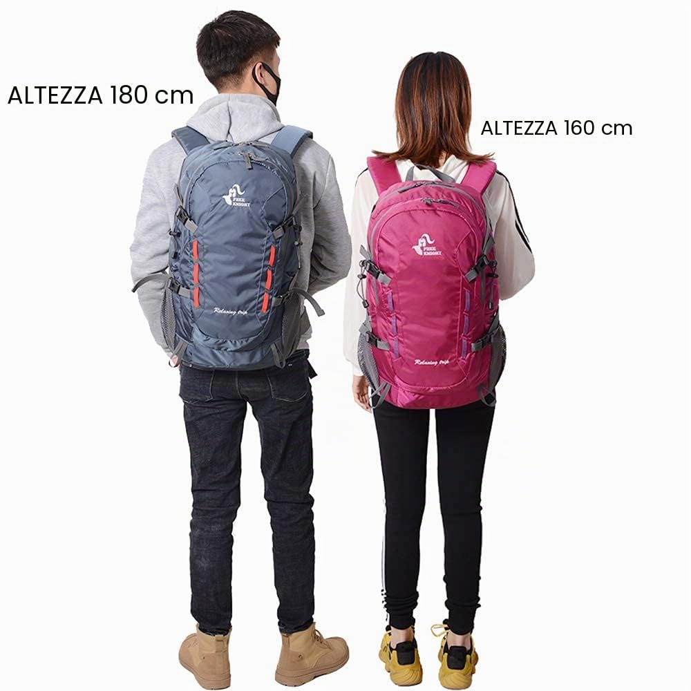 Bseash Zaino impermeabile da 40 l, zaino da campeggio, leggero, per sport all'aria aperta, da viaggio, per sci, arrampicata, ciclismo, Blu, 40L, Zaini Daypack