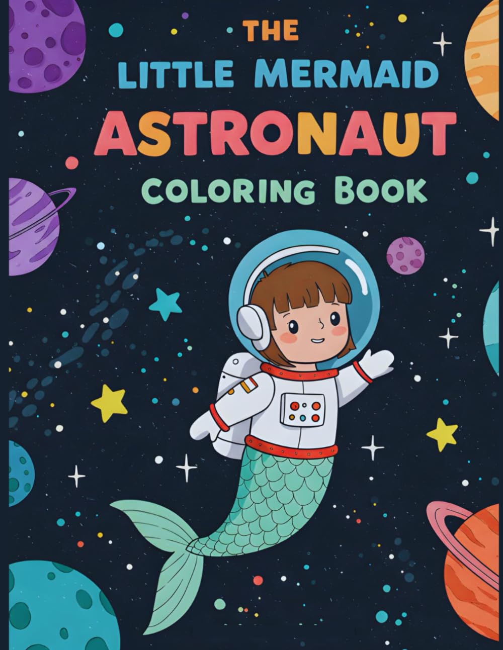 The Astronaut Mermaid Coloring Book: A Space Adventure for Kids: A Cute and Magical Coloring Book for Girls and Boys | Space-Themed Mermaid Adventures for Ages 4-8"