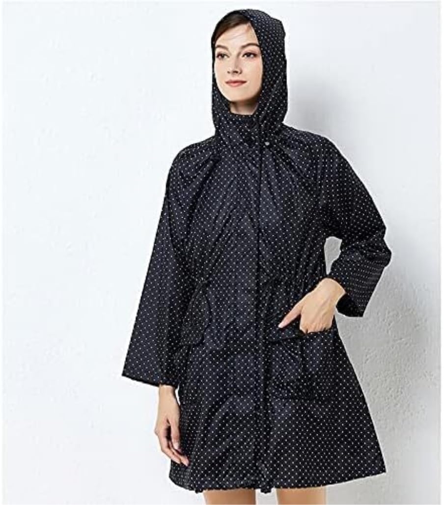 Chubasquero Cortavientos Color Sólido Impreso Impermeable Viajes Al Aire Libre Adultos Hombres Y Mujeres Parejas Ponchos De Lluvia Impermeables(Black)