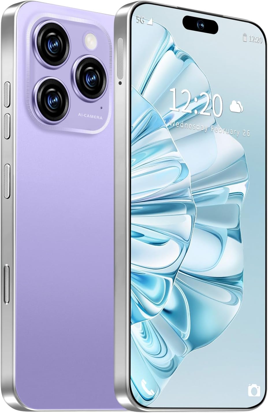 16PROMA X Unlocked Phone, 6.99inch Cell Phone with Android 13 12GB+512GB 7000mAh Long Battery Life, HD Screen Smartphone with Dual SIM, Fingerprint Lock, Face ID, Photos 5G Phone (Purple)