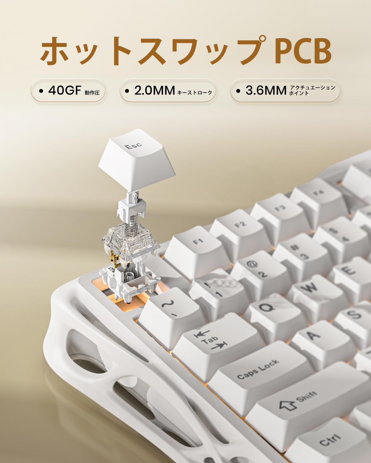 Amazon | GravaStar K1 Lite ゲーミングキーボード ワイヤレス 75