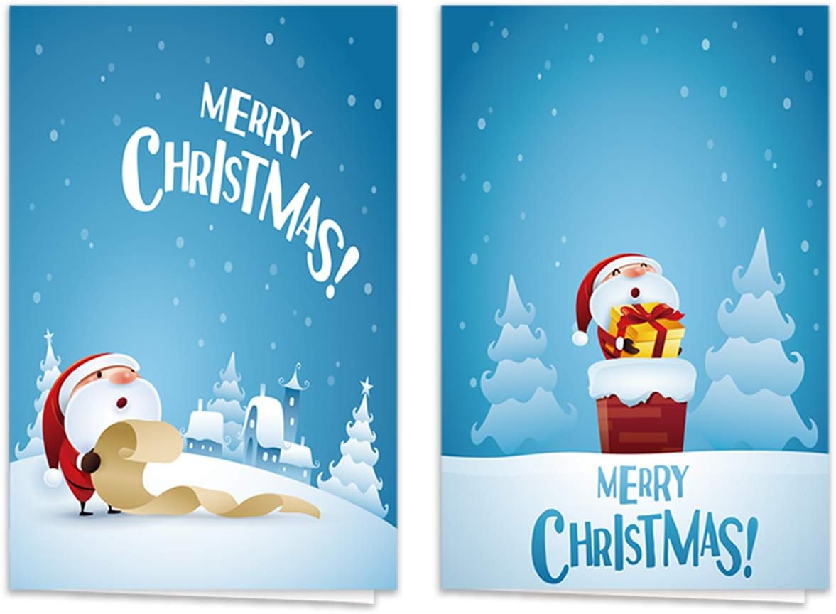 36 Pack Cute Cartoon Merry Christmas Cards, with 36 White Envelopes and 36 Stickers, 6 Design and 6 of Each Design - Image 4