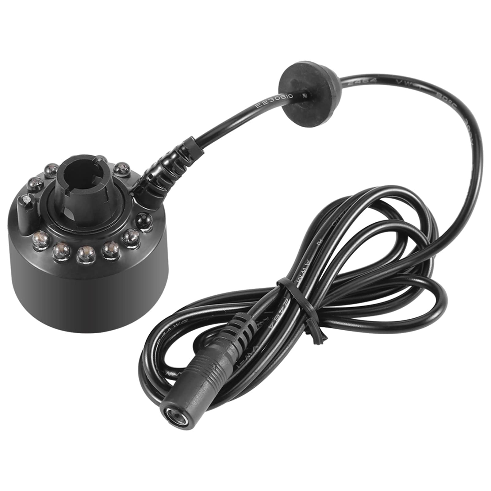 Akozon Creatore di Nebbia, per Laghetto con Fontana d'Acqua con Adattatore Nebler di Alimentazione 110 240 V Spina Americana 1 Pezzo 12 LED Creatore di Nebbia Colorato