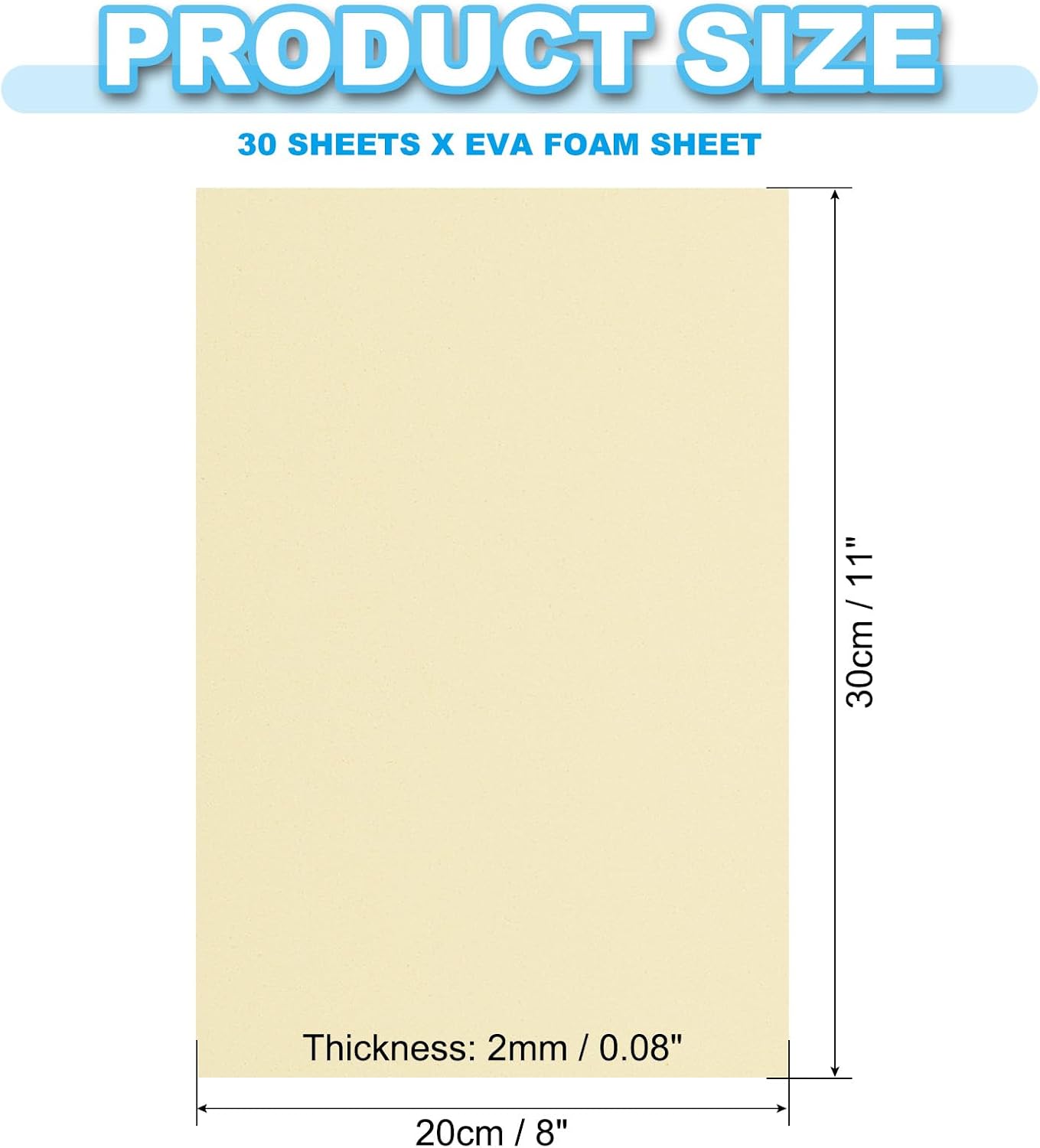 PATIKIL 30 Pack EVA Foam Sheets, 12" x 8" 2mm Thick Foam Sheets Crafts Foam Paper for Craft Classroom Bulletin Board Decor Scrapbooking DIY Cosplay Costume, Light Yellow image 2