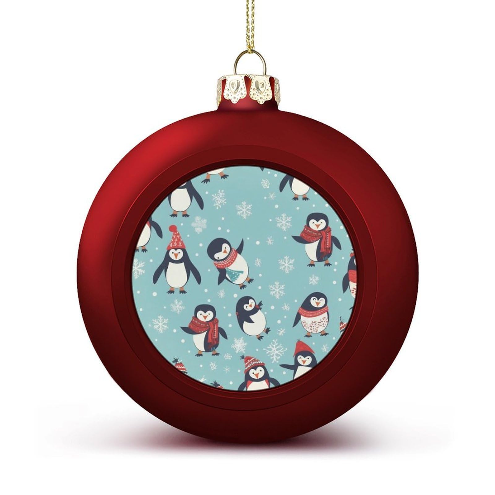 Winter Christmas Penguins Christmas Balls Ornaments for Xmas Christmas Tree 1.6" Hanging Shatterproof Xmas Balls Hanging Decor Pendants for Holiday Party Outdoor Indoor DIY Craft Supplies