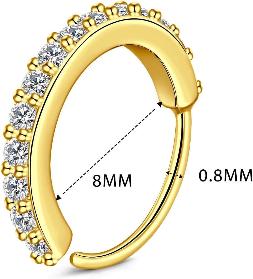 VCMART Nose Rings for Women 20g Hoops & Studs Stainless Steel 20 Gauge Nostril Piercing Jewelry - Image 2