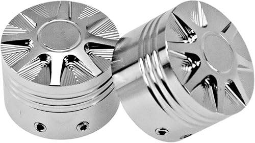 Miniatura 3 de HDBUBALUS Tapas de tuerca de eje delantero para Harley Sportster XL 1200 Dyna Softail Fat Boy Touring Street Road Electra Tri Glide 2 piezas cromadas