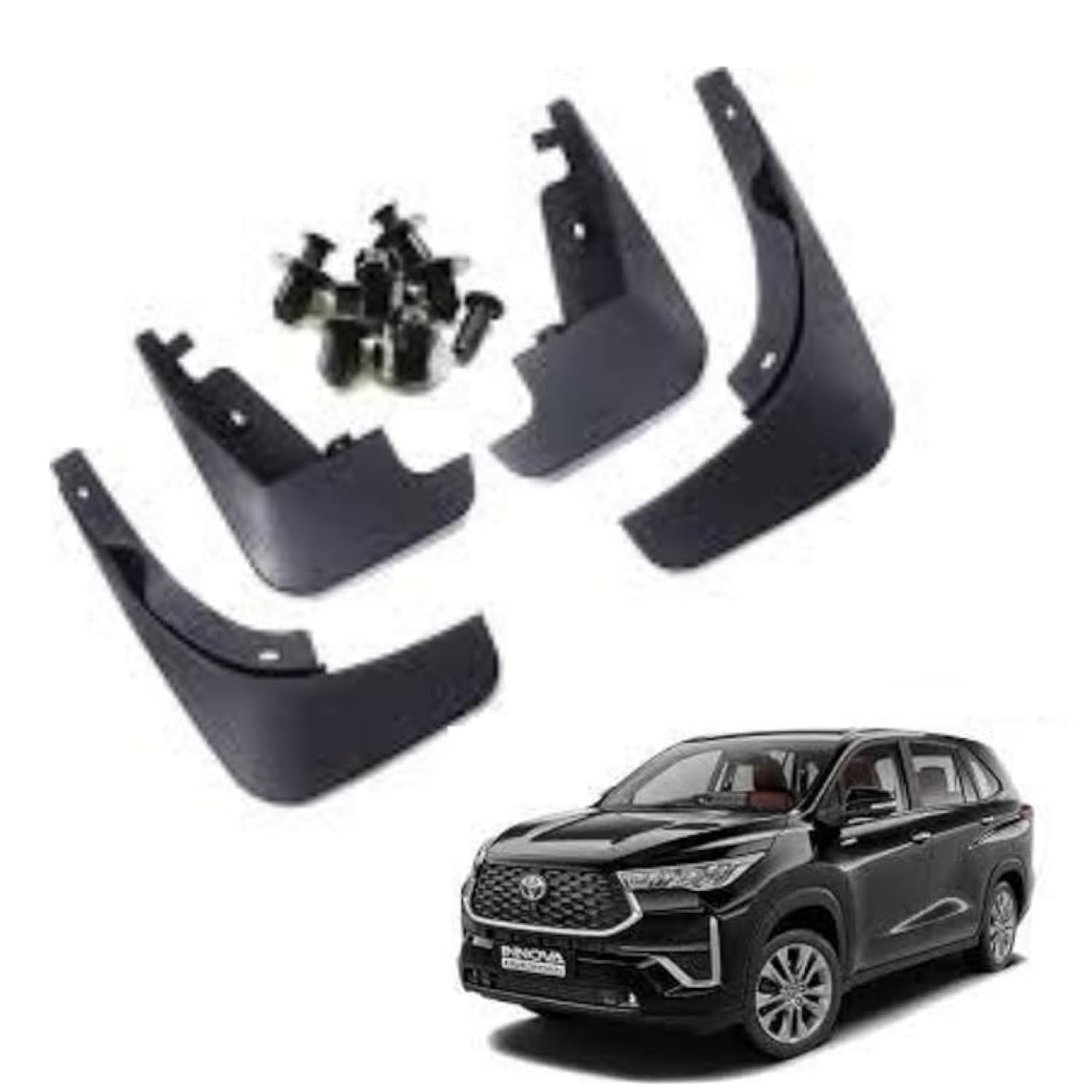 Autokaar OE Type/Box Type Car Mud Flap for Toyota Innova Hycross, Black