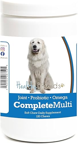 Healthy Breeds Great Pyrenees - Multivitamínico masticable suave todo en uno, 120 unidades