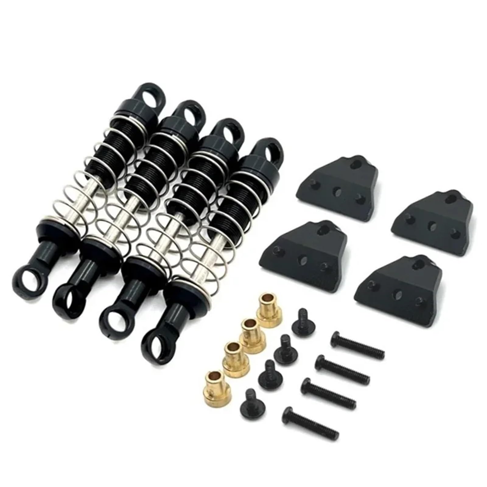 Recambios Rc Para MN78 Para MN168 1/12 Amortiguadores Metálicos Y Soporte De Torre De Amortiguación Para Coches RC Accesorios Y Piezas De Mejora(Black)