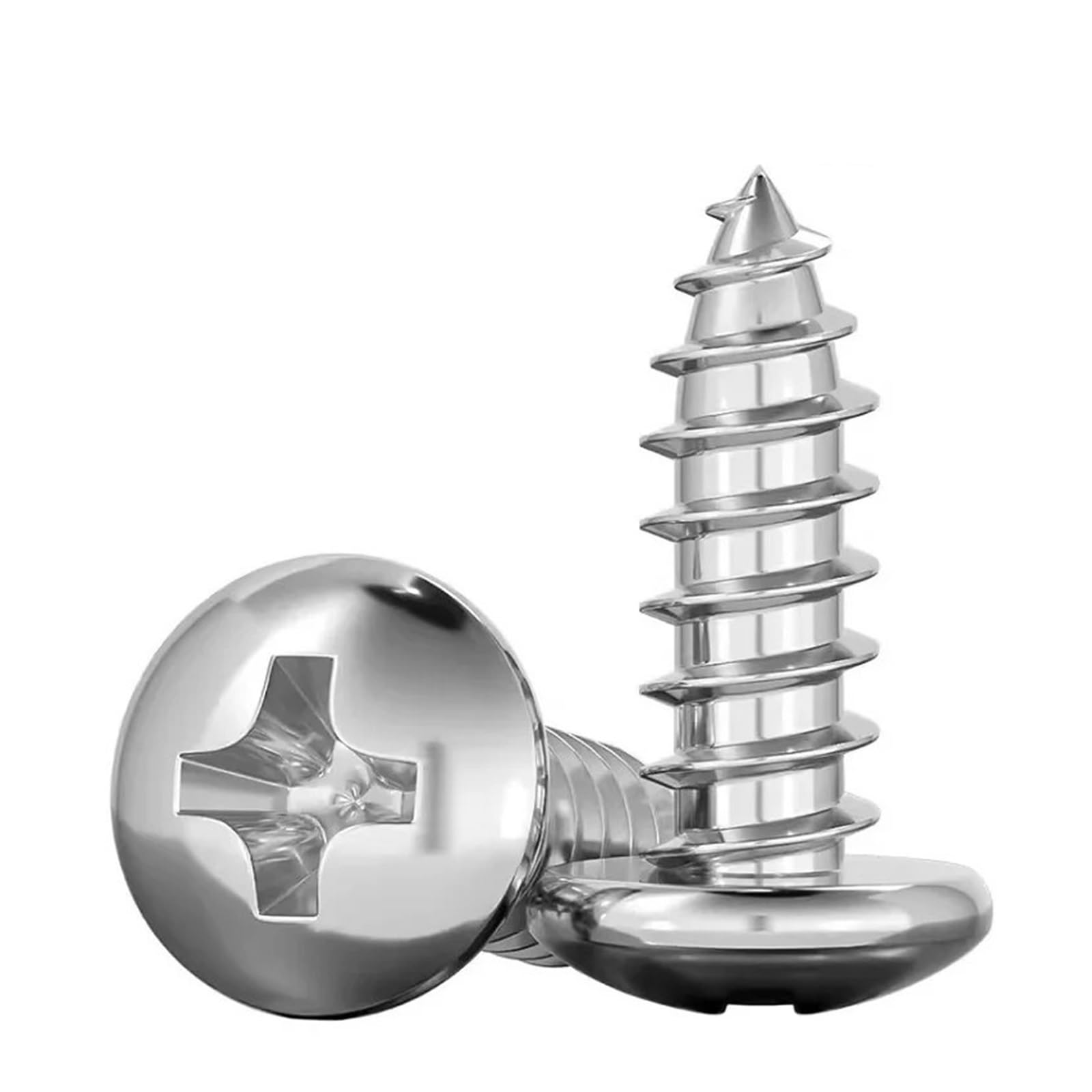 Tornillos Tornillos autorroscantes Tornillo de ace Tornillos autorroscantes con cabeza plana y ranura en M2 M2.2 M2.5 Tornillos autorroscantes de cabeza redonda de acero inoxidable 304(M2x4mm 50pcs)