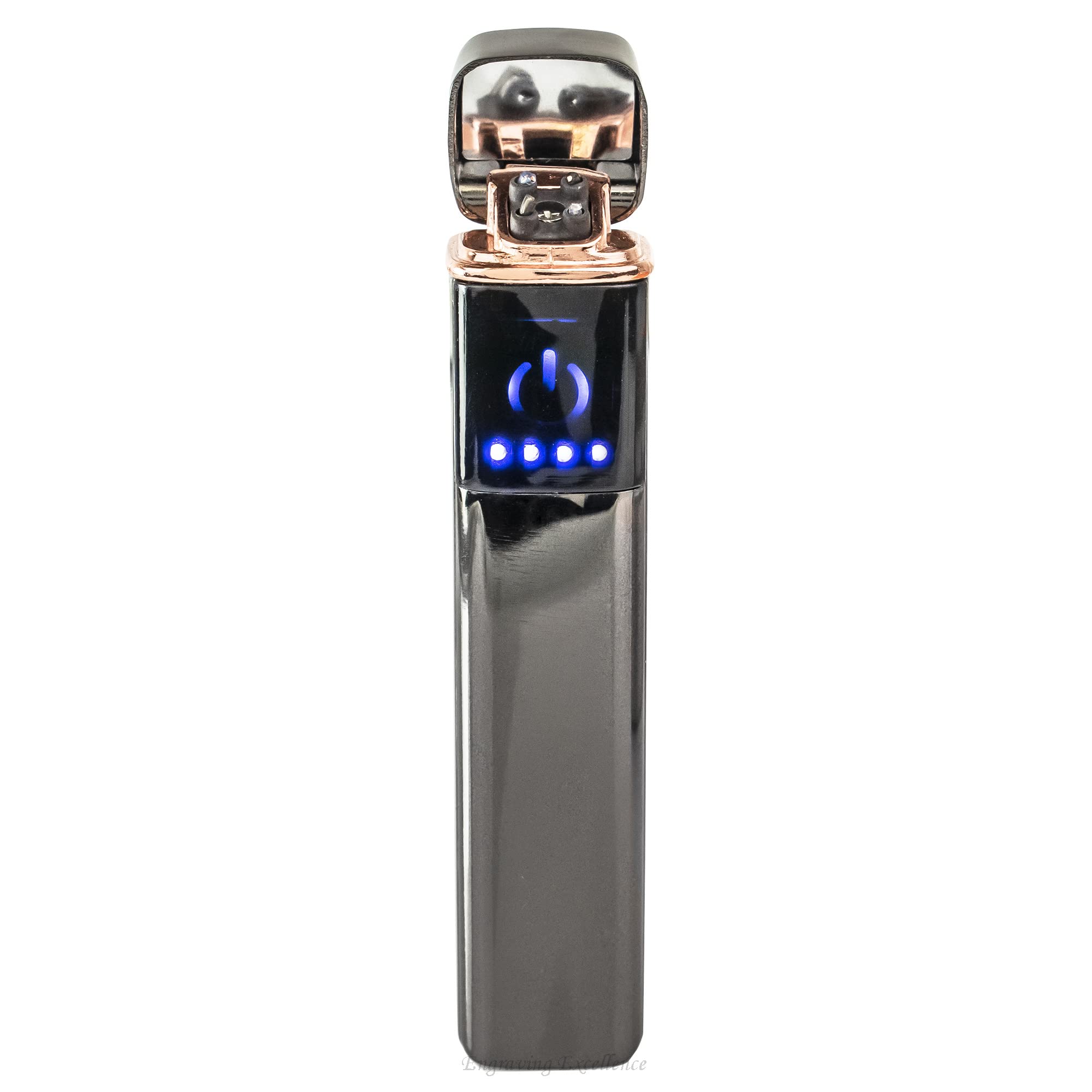 Personalised Slim Arc Lighter - Rechargeable Plasma Lighter – Flameless Windproof Lighters - Engraved Gifts for Women & Men (Black)