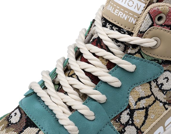 Men's High-Top Striped Lace-Up Skate Shoes for Casual Comfort and Outdoor Activities3