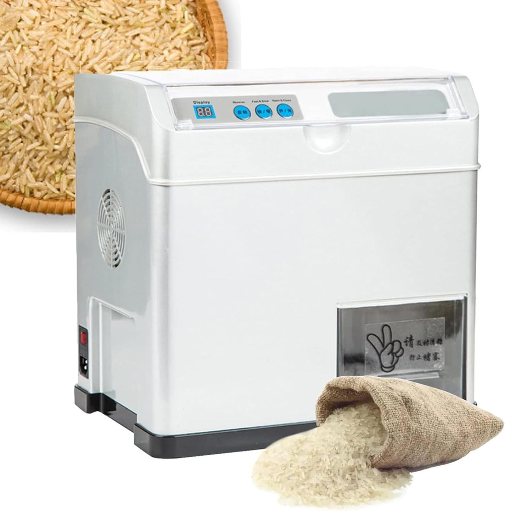 Macchina elettrica per la sbucciatura del Riso, separatore Automatico per la sgusciatura della crusca di Riso, 30 kg/h di Cereali di Grano, per Riso Integrale Chiaro, Riso in Germe, Riso brillato ch