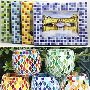 ELECTROPRIME 500 Mosaic Tiles Colored Glass Pieces Arts & Crafts. Schools, Tessera, Mixed