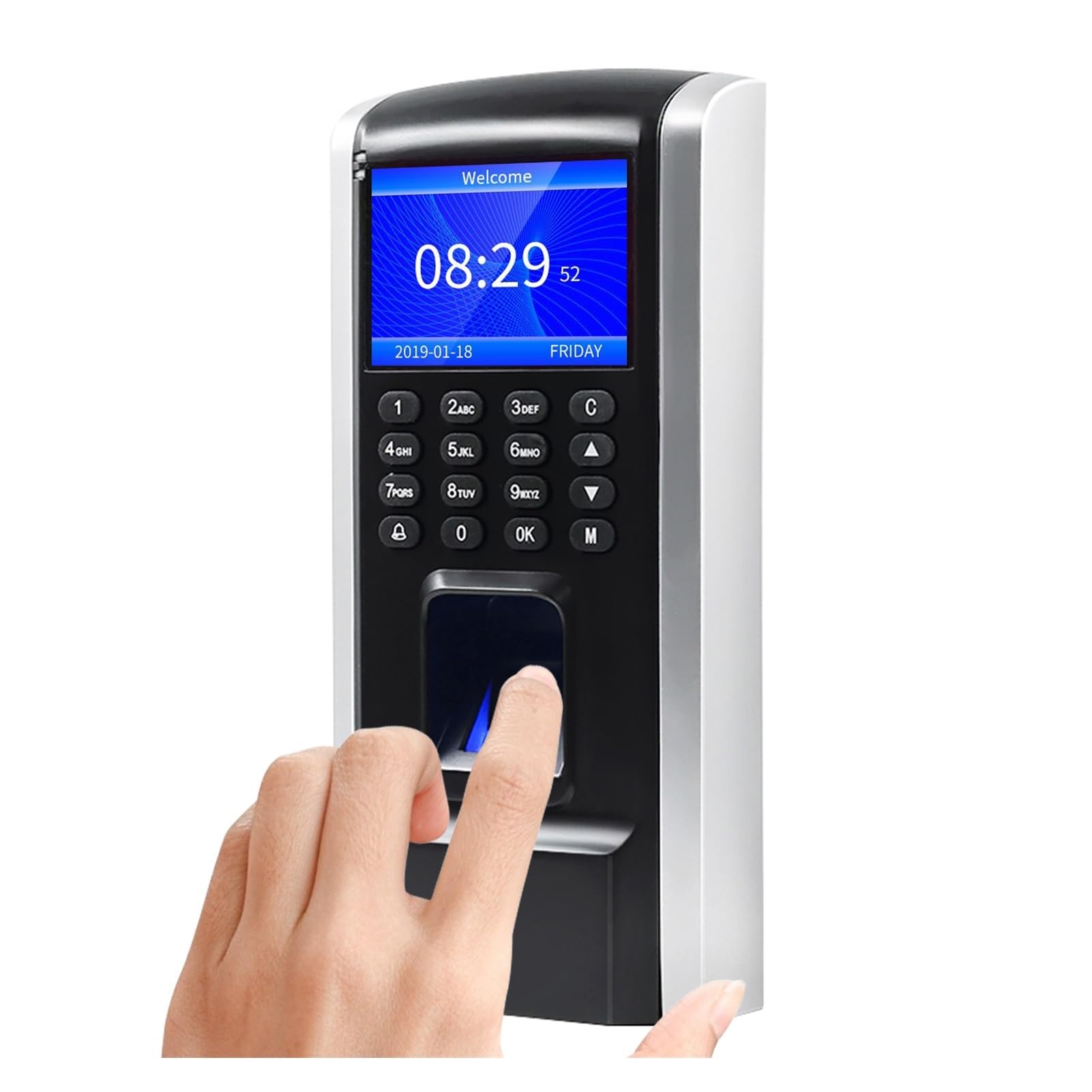 Timbrocartellino Controllo accessi con impronte digitali Rilevatore presenze Registratore check-in dipendenti Riconoscimento digitali/password/carta d'identità