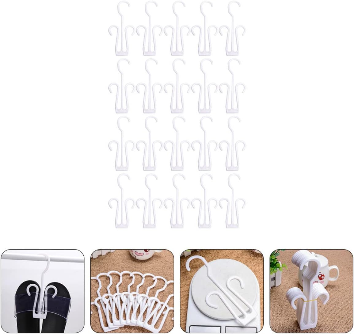Alipis 20pcs White Plastic Shoe Hanging Hooks for Travel Mall Use