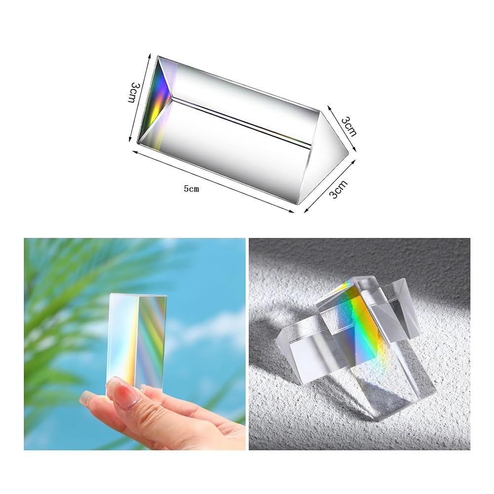 Prisma Triangolare per Luci Prismi Ottici in 4 Pezzi Trasparenti