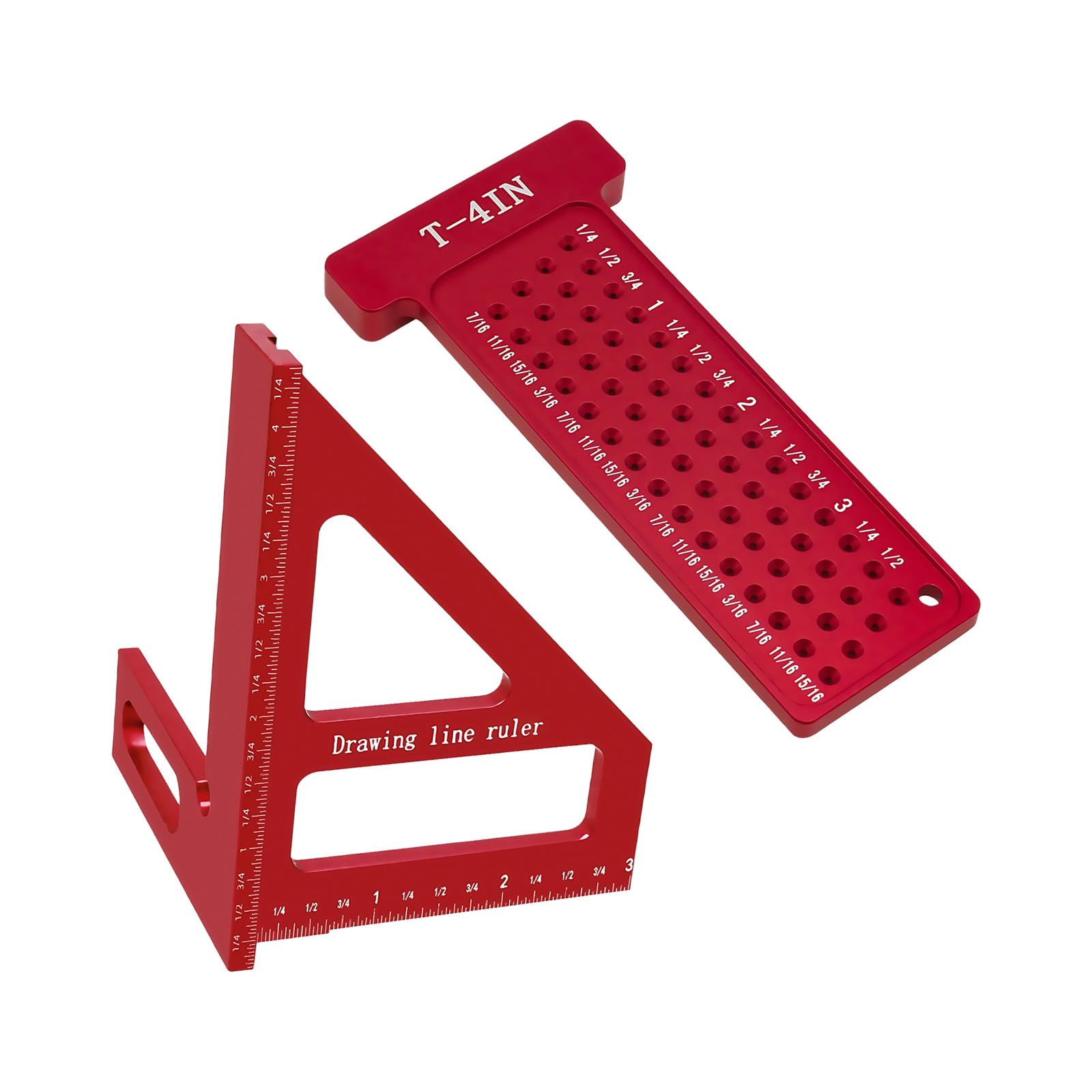 Professional Woodworking Measuring T Hole Ruler Triangle Triangular Scale Tool Set for Carpenters and Handcraft Projects T Type Hole Ruler Woodworking Measurement