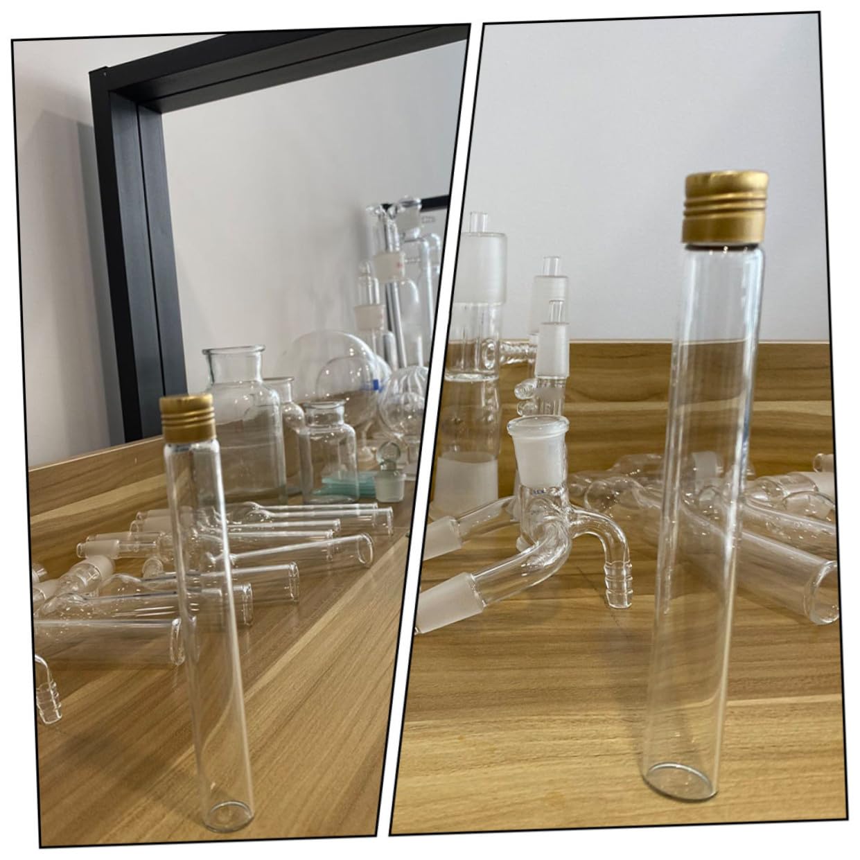 POPETPOP 20 Piezas Tubo De Muestra Recipiente Transparente Con Tapa Recipiente Con Tapa Terrarios Tubos De Ensayo De Laboratorio Vial Centrífugo Frasco Vidrio Borosilicato Con Cubierta