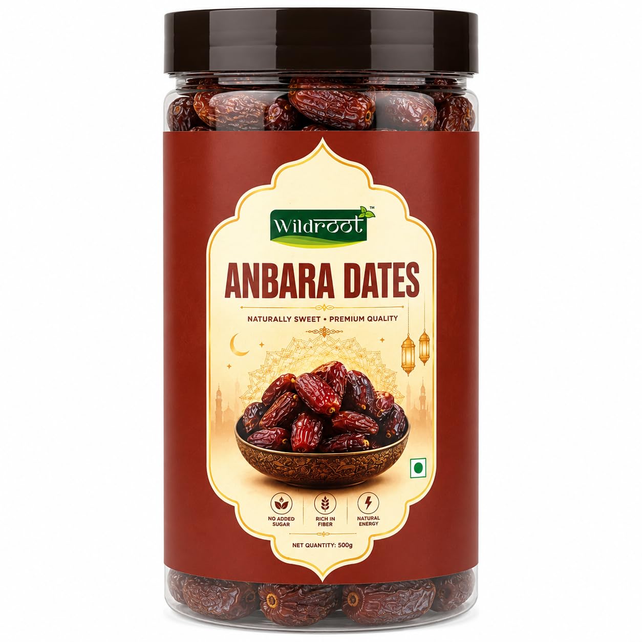 Wildroot Anbara Dates 500g | Premium Whole Anbara Khajoor | No Added Sugar | Naturally Sweet Dry Fruit | Rich in Fibre | Natural Energy Snack for Everyday Snacking and Gifting-image-46