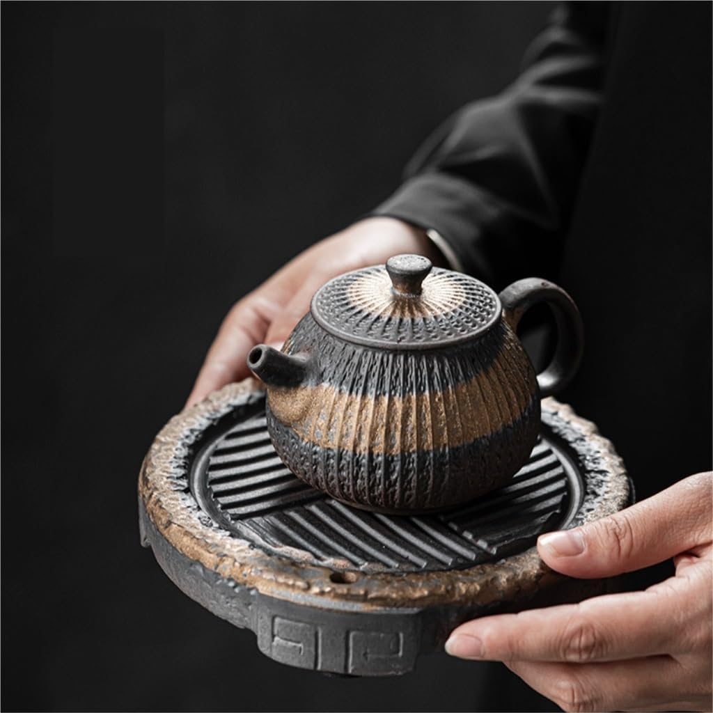 Tea Tray Chinese Dry Brew Tea Tray Retro Kung Fu Tea Set Ceramic Household Teapot Mat Suitable for Home Office Tea Trays