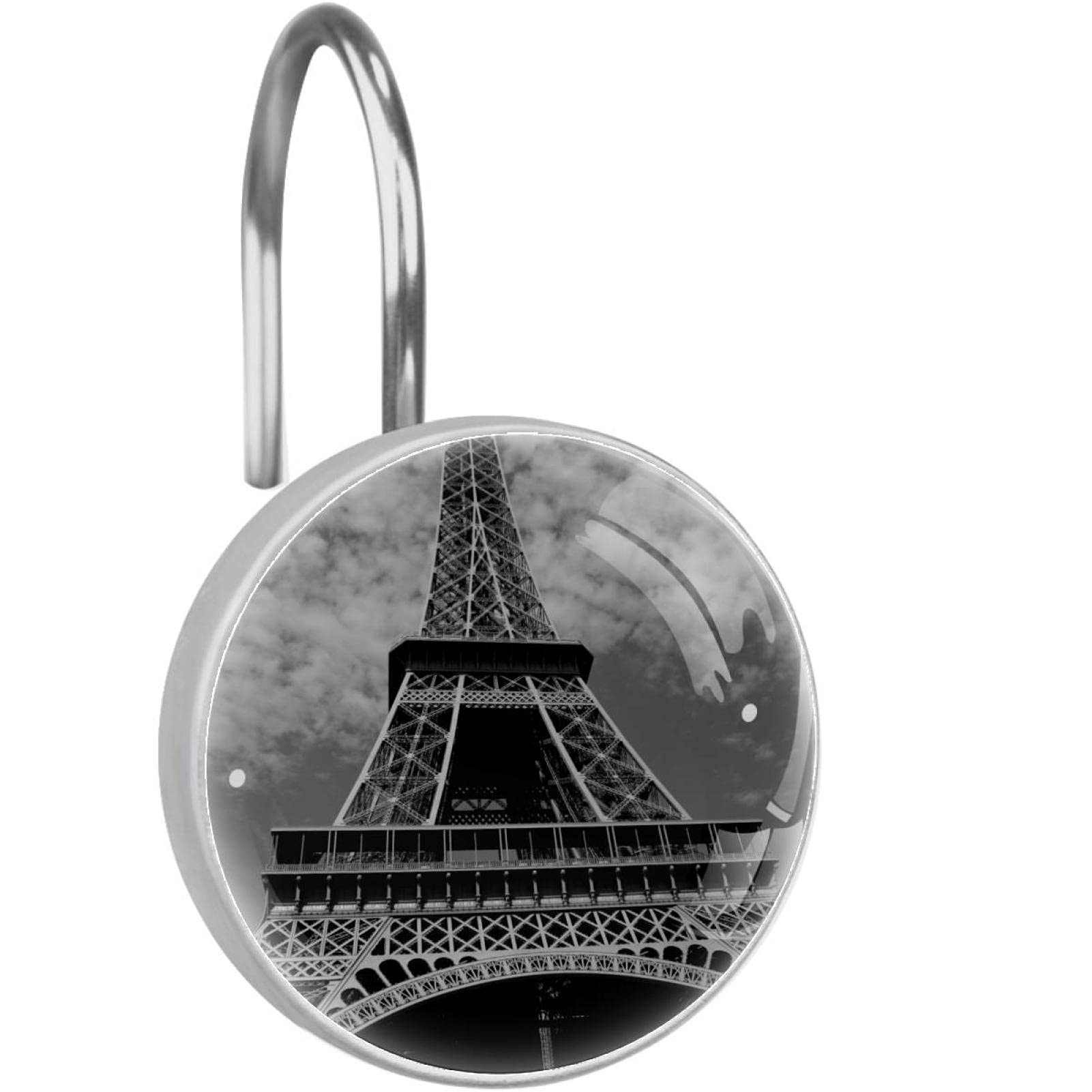 Anneaux rideau de douche Tour Eiffel pour créer une ambiance déco de salle de bain parisienne