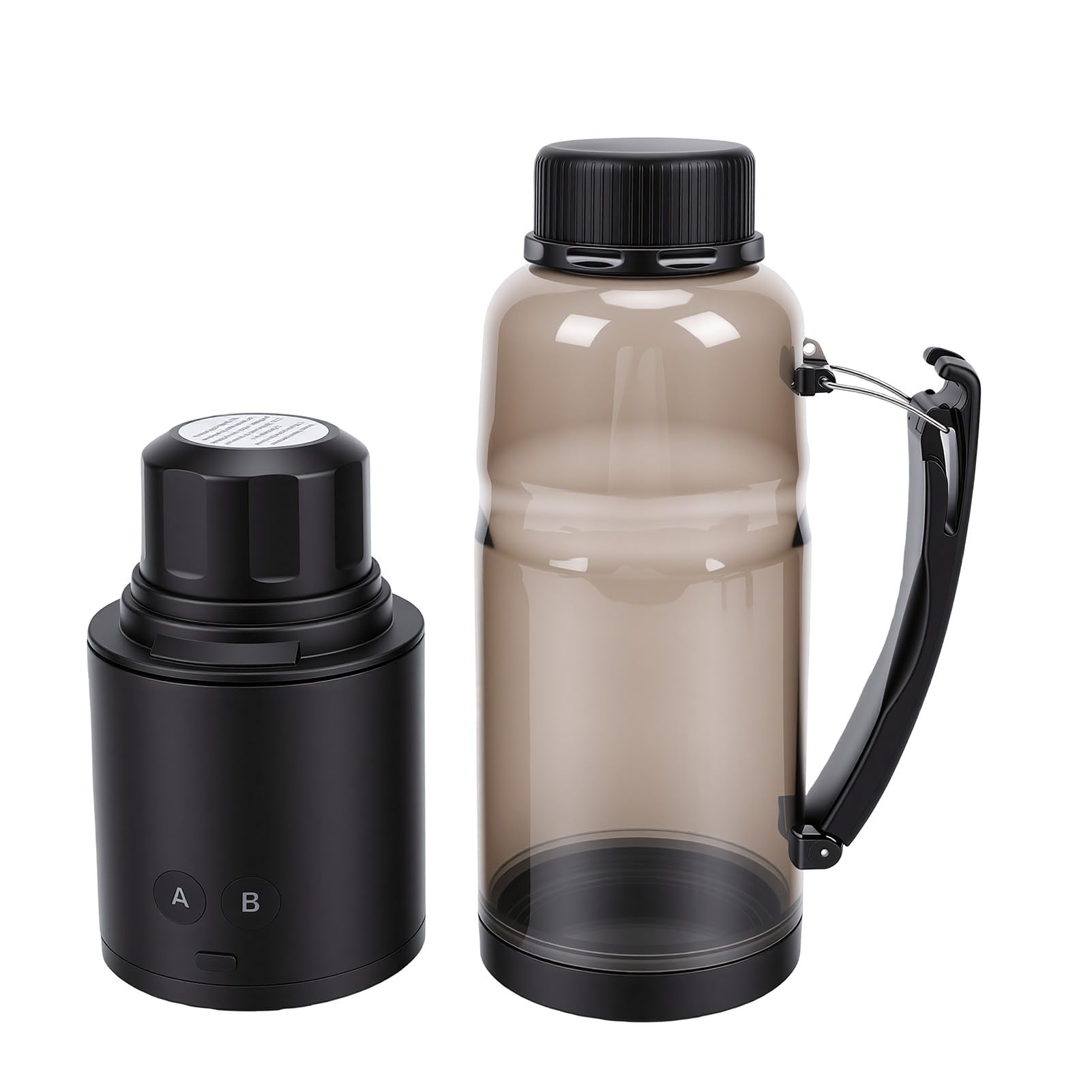 ASHATA Mini Batidora de Vaso 600ml con Tapa Versátil (BLACK)
