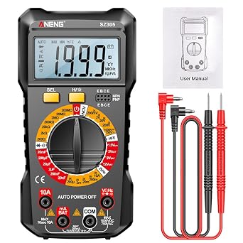 SZ305 Multimeter Capacitor Testers Professional 1999 Counts Smart Voltmeter AC/DC Votage Current Resistance Ohm Test Tools - Black