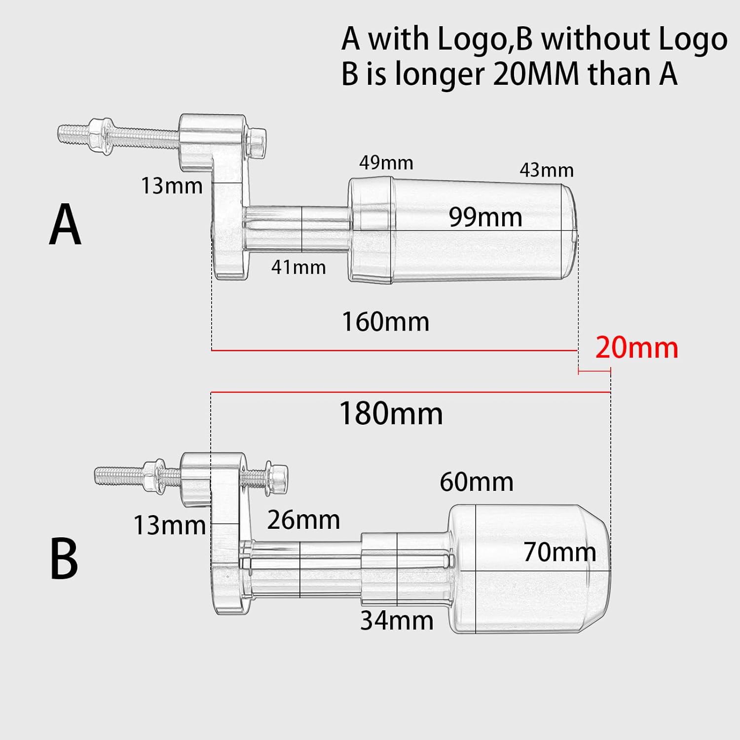 WOOGA Motorcycle Exhaust Pipe Protection Anti Falling Bar Frame Sliders Anti-collision Fairing Guard fit for Ho&n&da Rebel CMX250 300 500 REBEL250/300/500 Accessories (B without LOGO)
