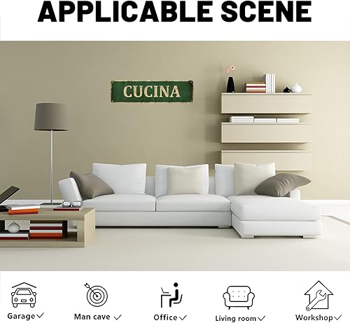 Miniatura 6 de Mukuko Decoración rústica de pared para cocina, arte de pared de granja, letrero de cocina para decoración del hogar (4 x 16 pulgadas, Cucina)