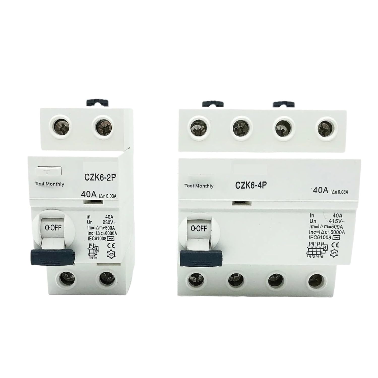 AC/A/B 2P 16A 10mA 30mA 6KA RCCB RCD 110V 230V Residual Current Circuit Breaker Differential Breaker Safety Switch(B Class EM Type,2P63A300MA)